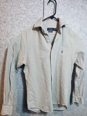 Polo Ralph Lauren Men's M Flannel shirt Slim Fit Gray White